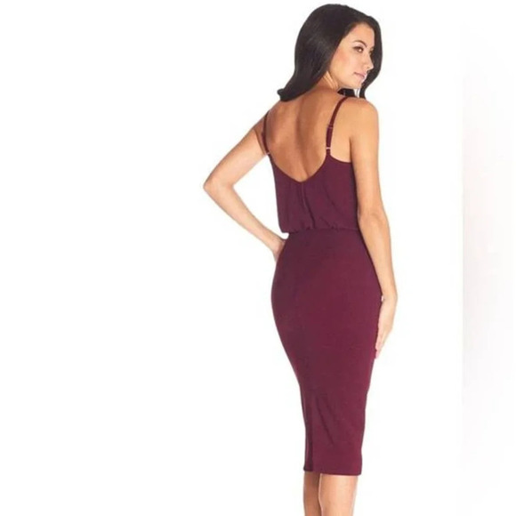 Dress the Population Alondra Blouson Sheath Sleeveless Burgundy Size XXS - Picture 2 of 9